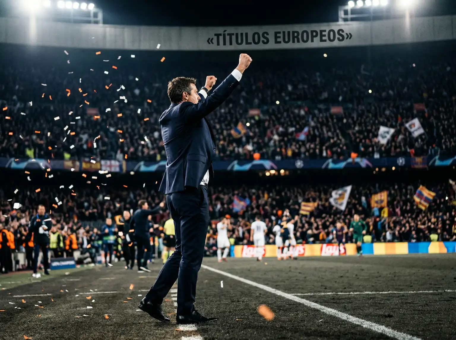 Unai Emery celebrando un título de la Europa League